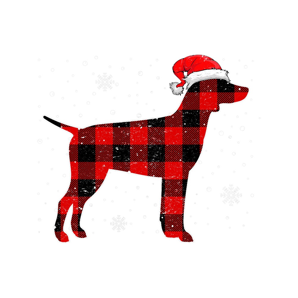 Santa German Pointer Buffalo Plaid Shirt Merry Christmas Dog.png