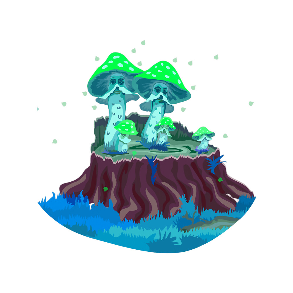 Mushroom Gift Retro Psychedelic Mushroom Stump.png