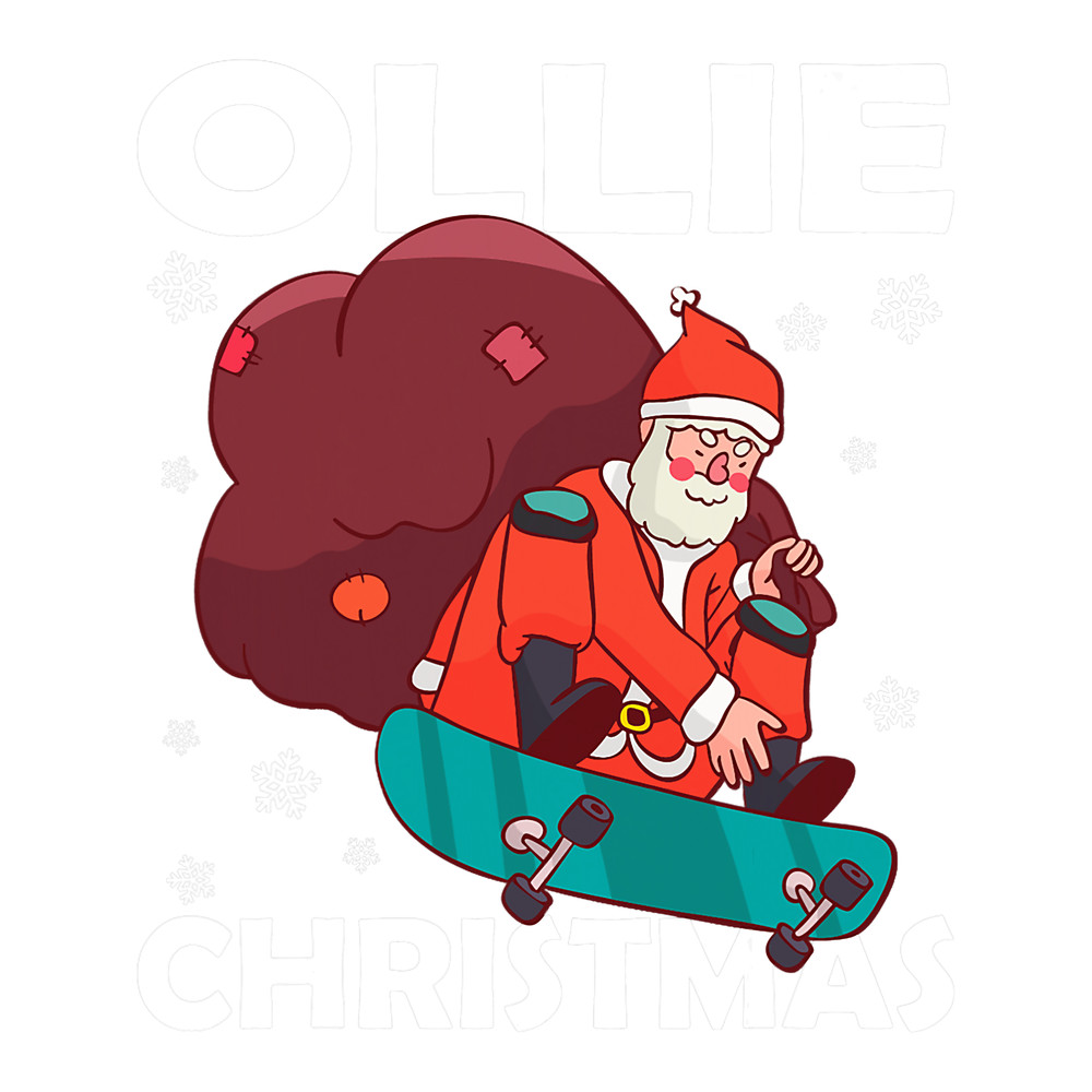 Ollie Christmas Skateboarder Christmas Skatebaord.png