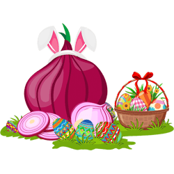Onion Fruit Easter Egg Hunting Bunny Onion Easter Sunday
