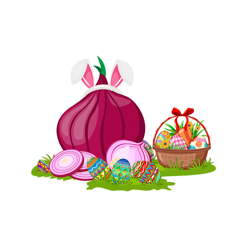 Onion Fruit Easter Egg Hunting Bunny Onion Easter Sunday.png