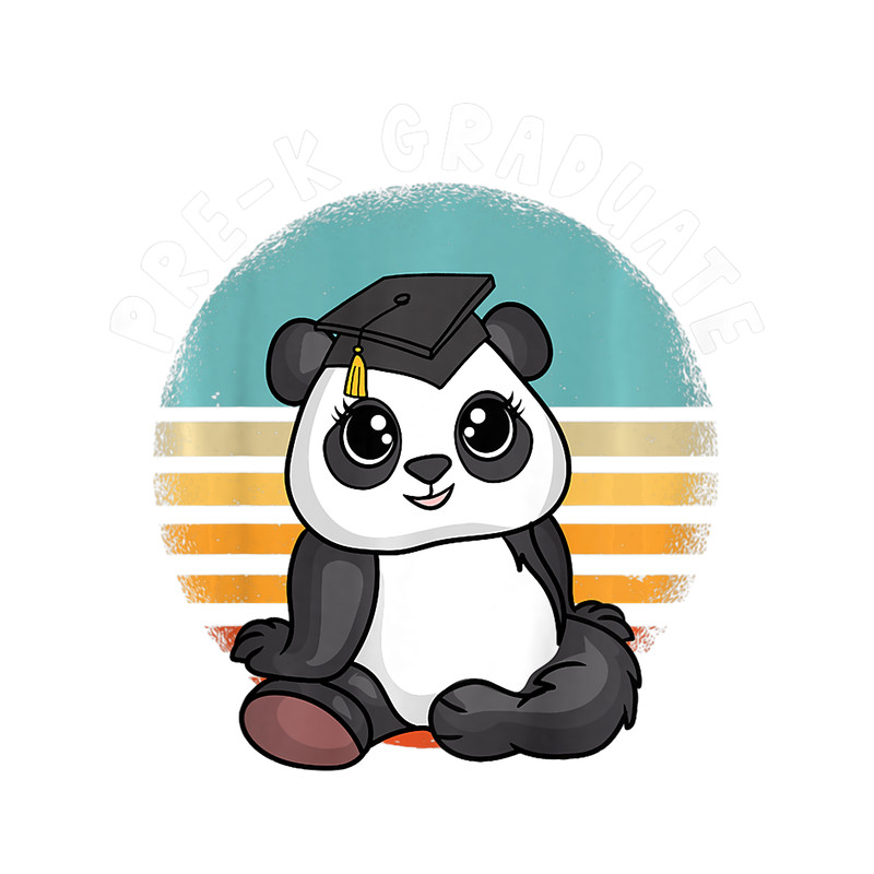 Pandas Kids PreK Graduate Panda Cute Preschool Graduation Cap Tassel.png