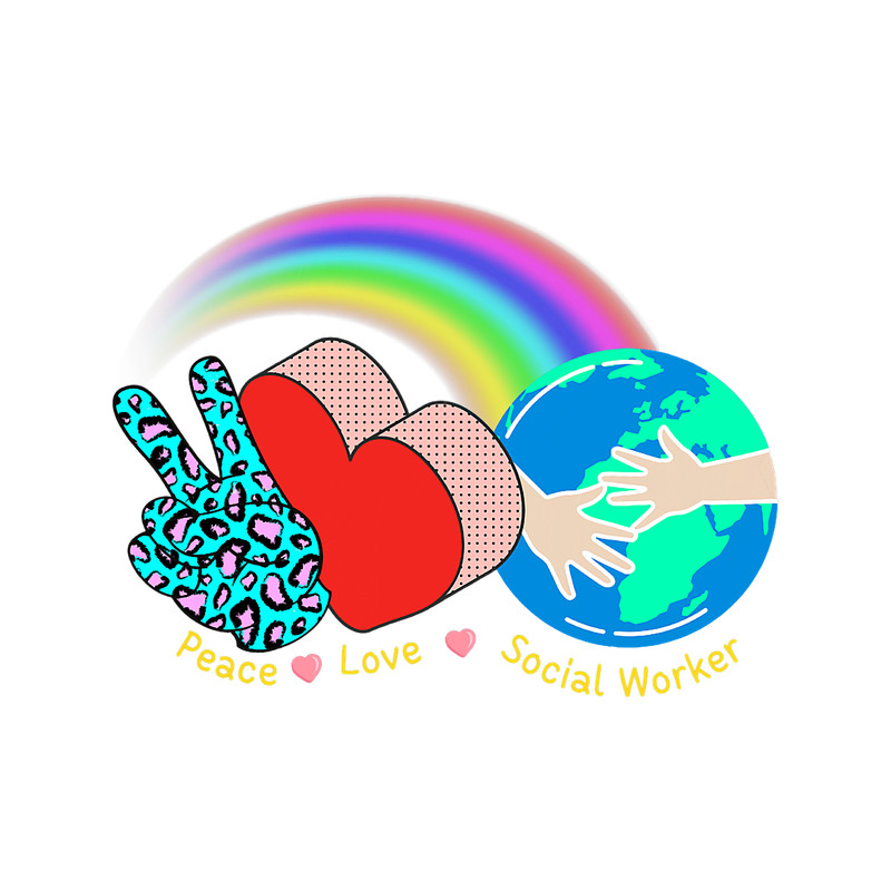 Peace Love Social Works Social Worker Job Rainbow Leopard.png