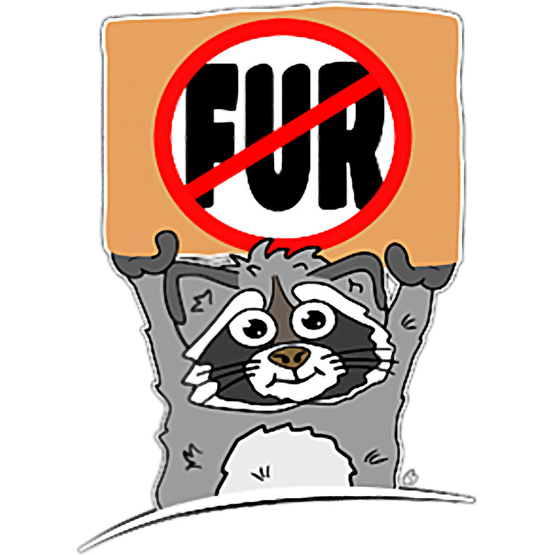Raccoons with shield protestated against fur.png