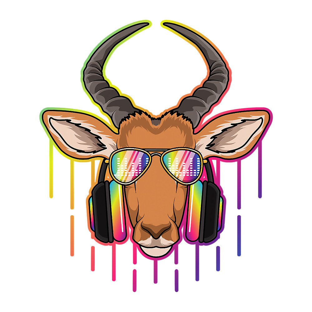 Music Antelope Dj With Headphones Musical Antelope Lovers 394.png