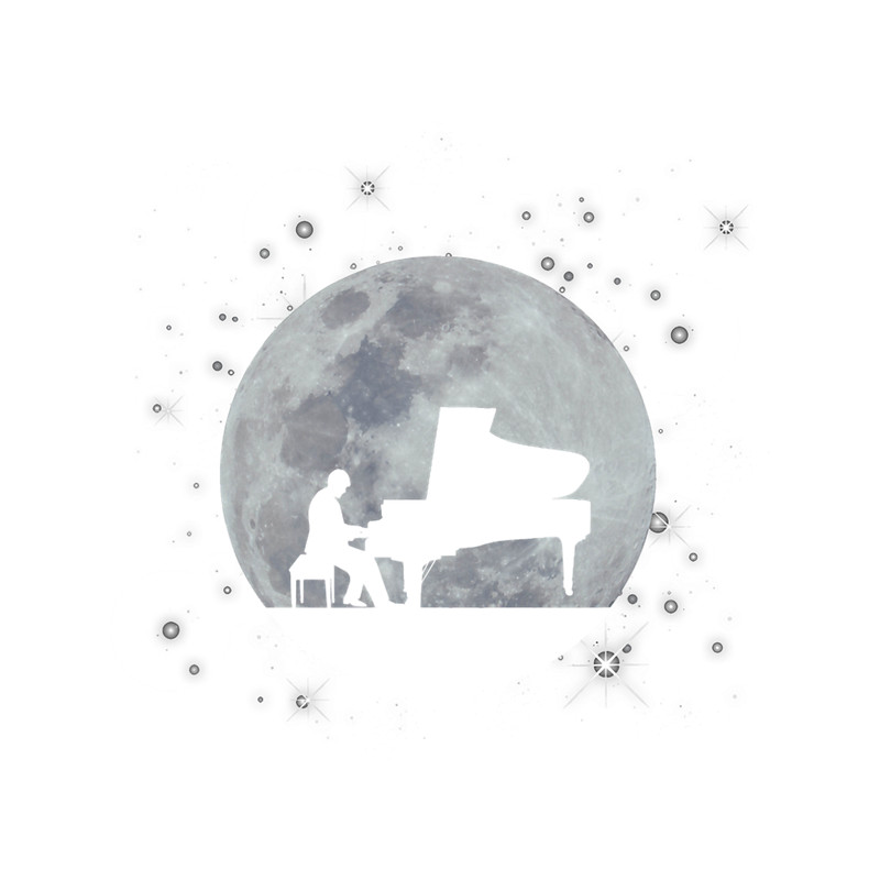 Piano Music player full moon moon piano player pianist.png