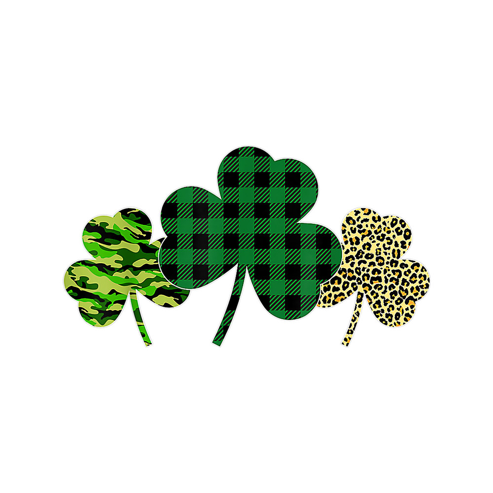 Plaid Shamrock Shirts Leopard Camouflage Fun St Patricks Day.png