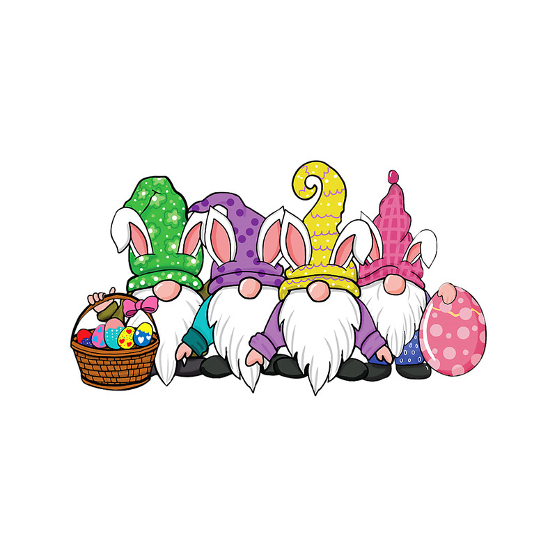 Rabbits Easter Day Funny Gnome Bunny Rabbit Eggs Hunting Men Women.png