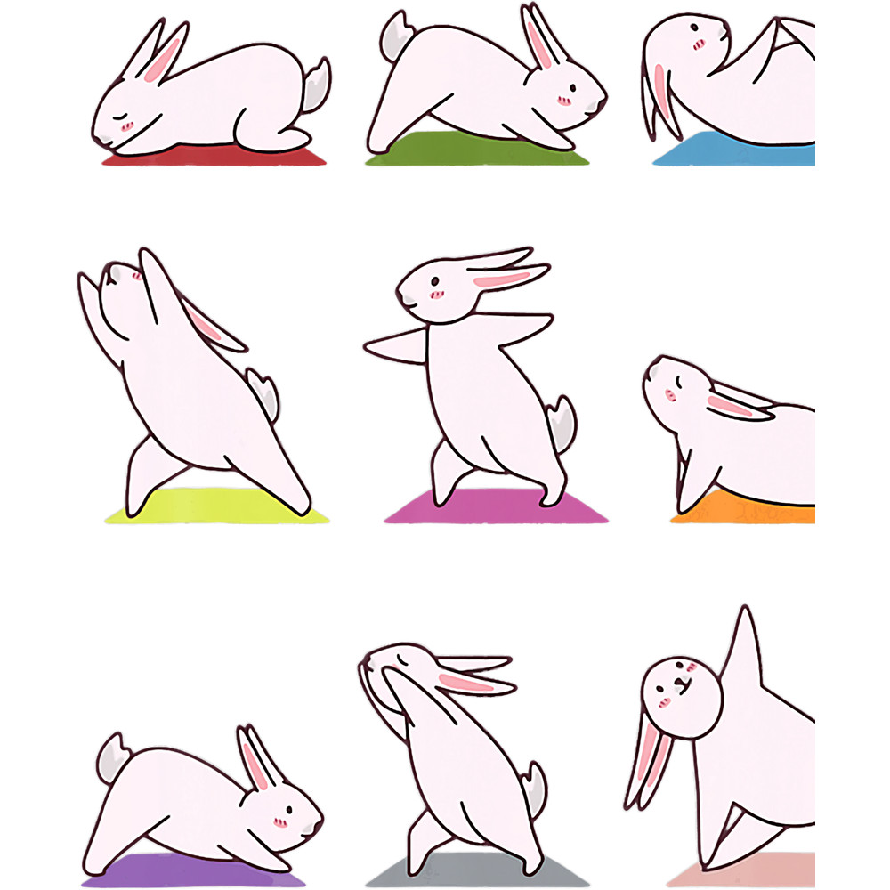 Rabbits Funny Bunny Easter Rabbit Yoga Namaste Meditation Workout.png