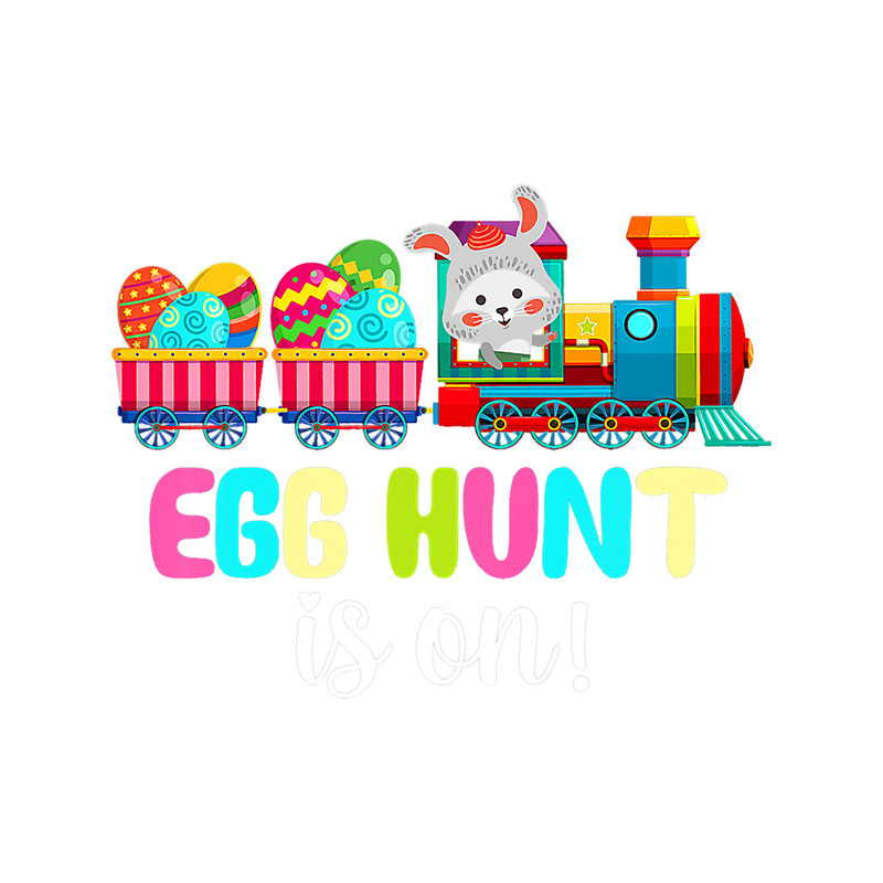 Rabbits Kids Boys Easter Day Egg Hunt Is On Bunny Ear Train Apparel.png