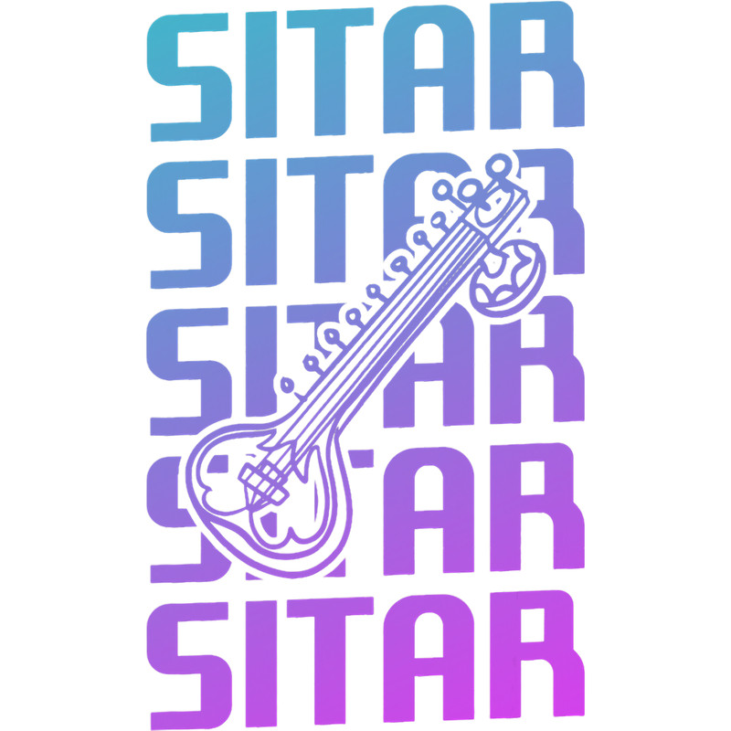 Retro Vintage Classic Sitar Player Instrument 3.png