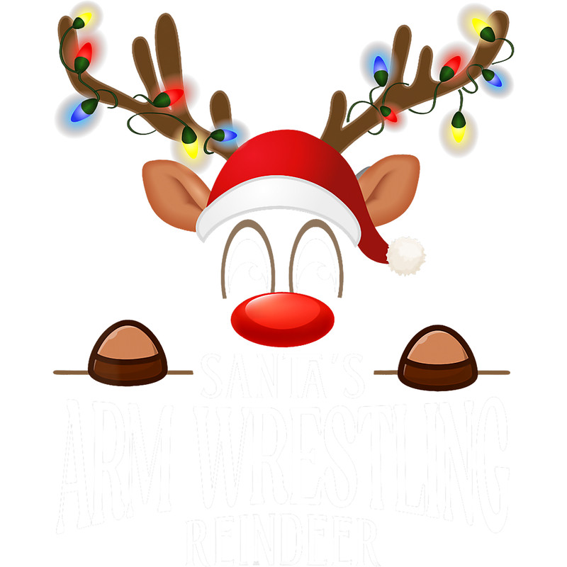 Santas Arm wrestling Reindeer Funny XMas Matching PJS.png