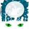 Scary Ghost Shirt With Green Eyes and full Moon Men Women.png