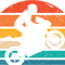 Motocross Biker Vintage Wheelie Retro Sunset Biker Motorcycle Silhouette.png
