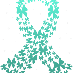 ovarian cancer awareness teal butterflies ribbon