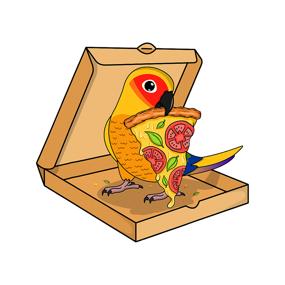 Parrot Pizza Box I Kawaii Food I Sun Conure.png