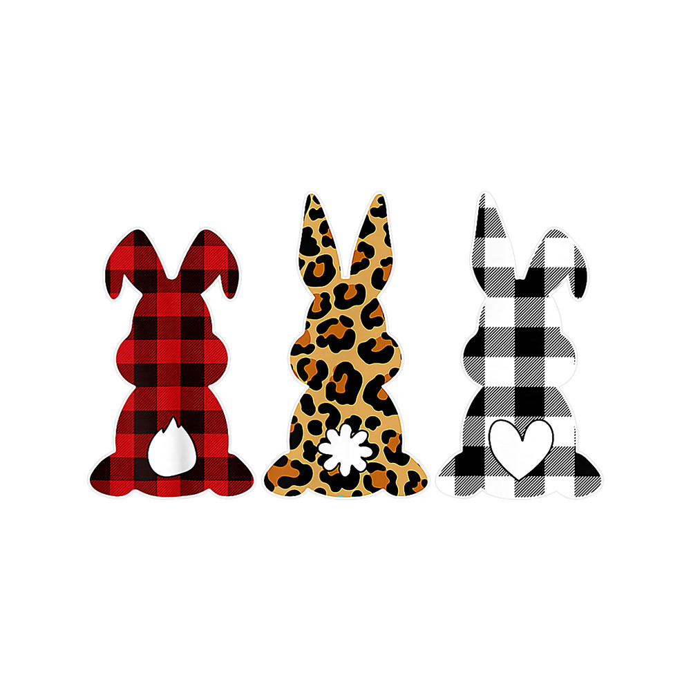 Rabbits Leopard Cheetah Plaid Bunny Rabbit Funny Easter.png