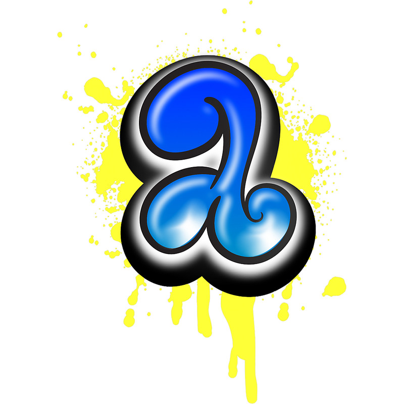 Retro Graffiti Initial A Letter Name Monogram Colorful 80s.png