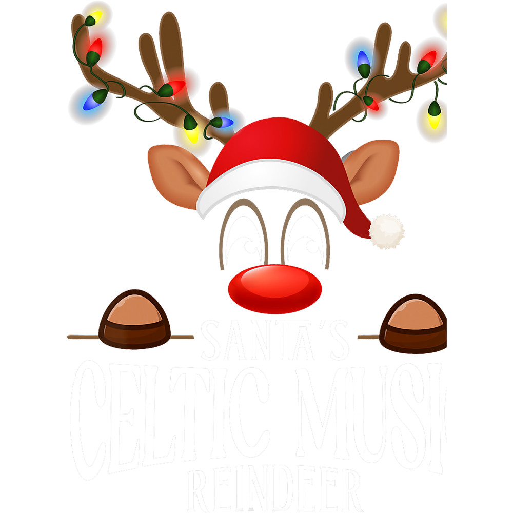 Santas Celtic music Reindeer Funny XMas Matching PJS.png