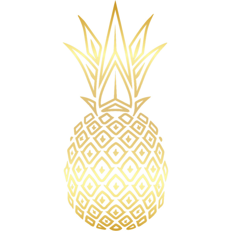 Pineapple Hawaiian Fruit Vintage Exotic Yellow Graphic Top.png
