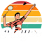 Retro Graphic Badminton Player Shuttlecock Player Sports 4.png