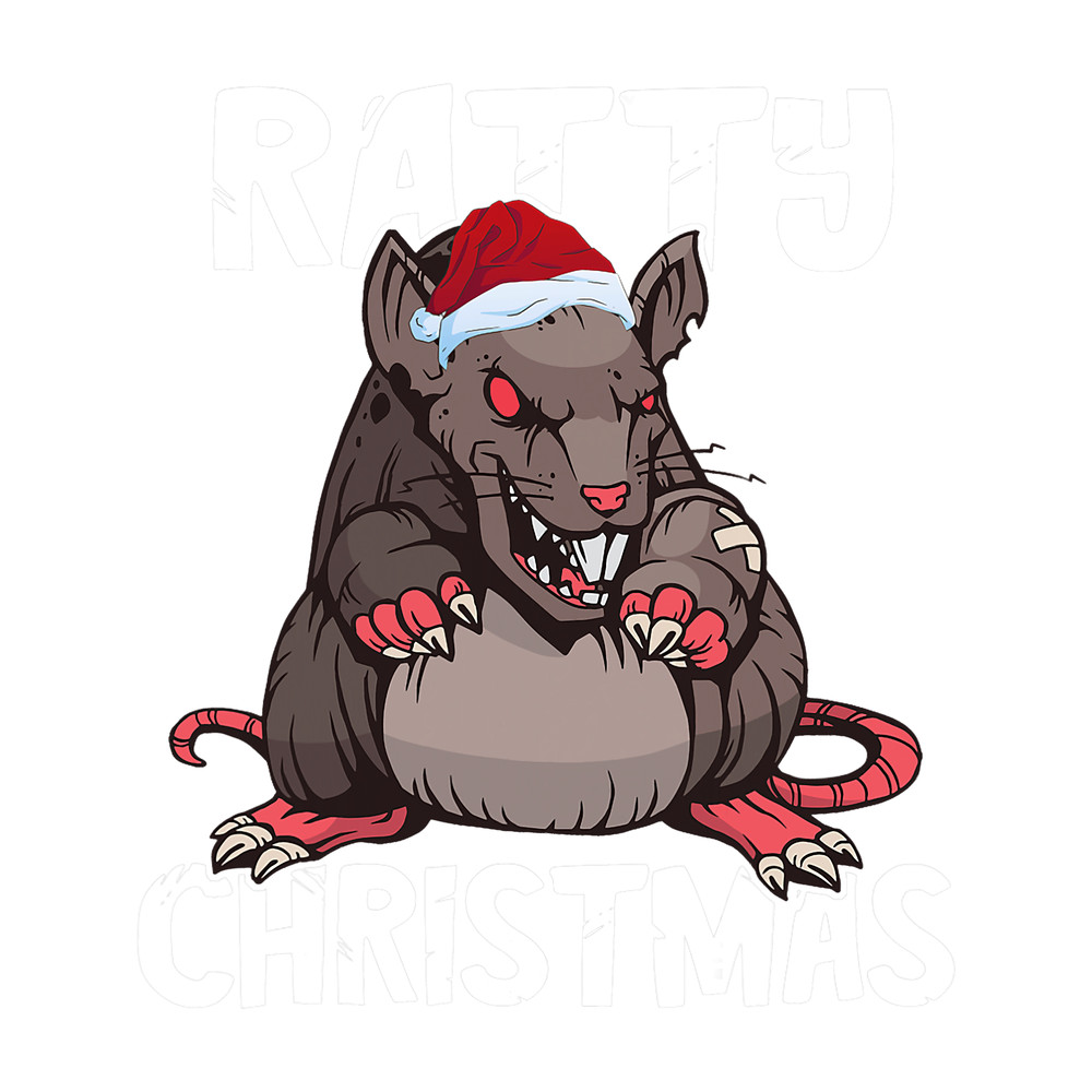 Rat Ratty Christmas Santa Hat Rodent Angry Rat Owner.png