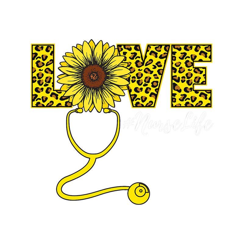 Nursing Nurse Life RN LPN CNA Healthcare Cheetah Leopard Sunflower.png