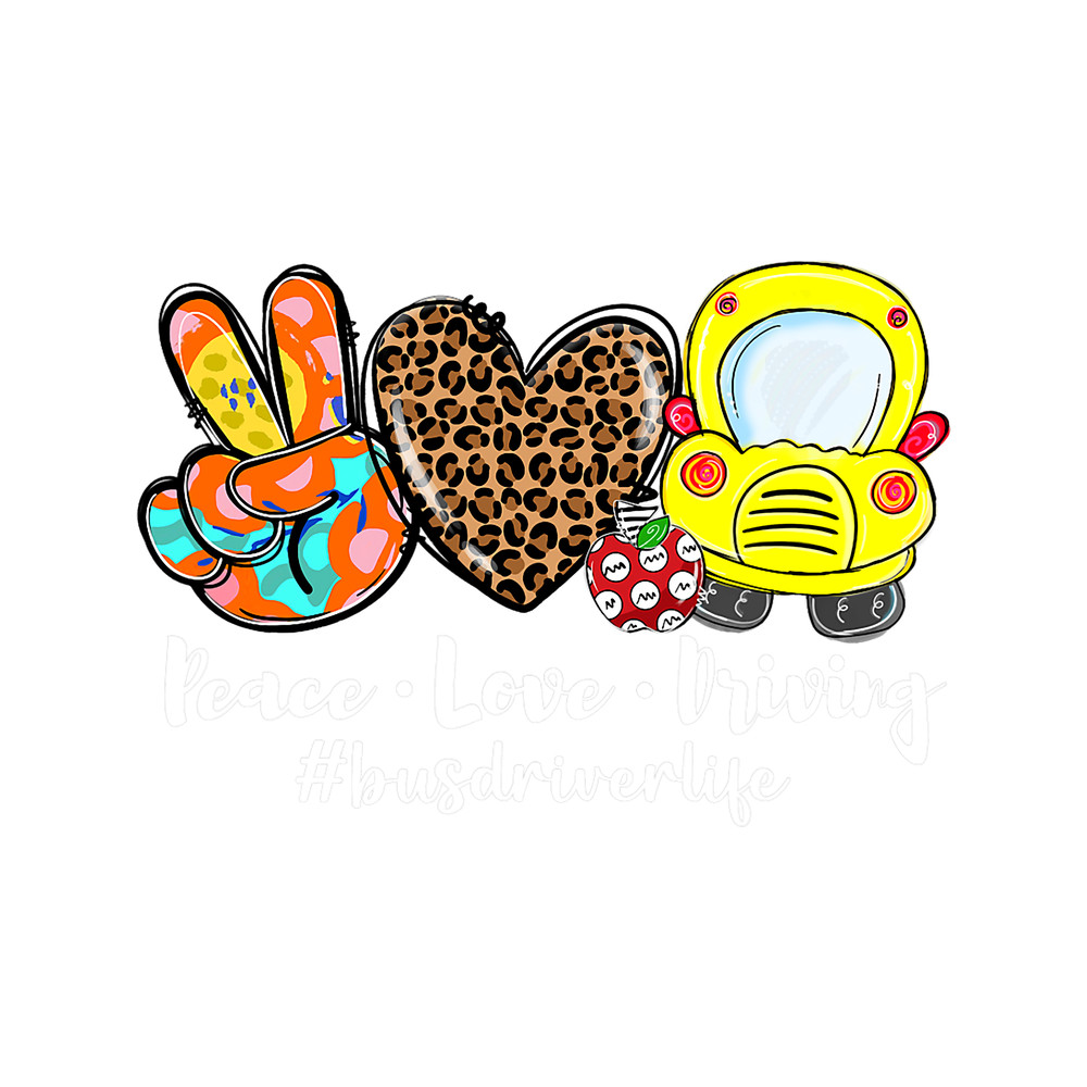 Peace Love Driving Bus Driver Life Leopard Bus Driver Gifts 3.png