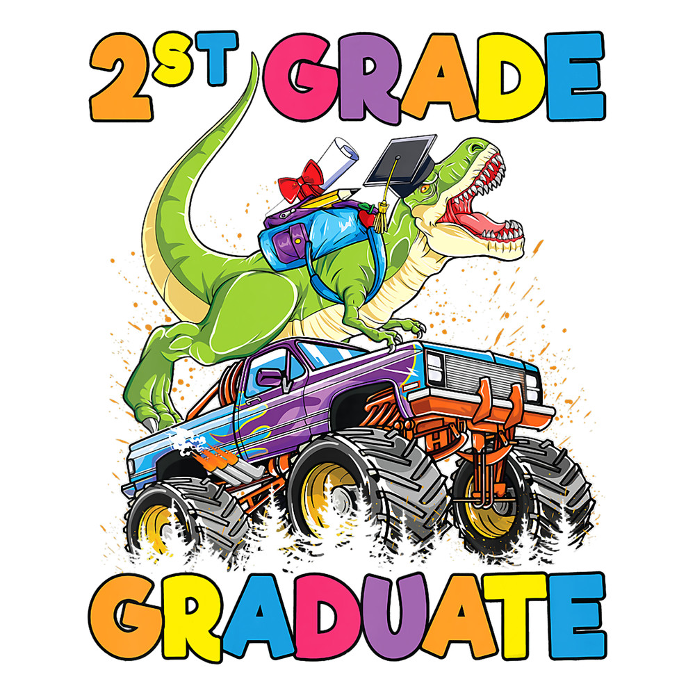 Kids 2nd Grade Graduation T Rex Monster Truck 2nd Grade Graduate.png