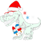 Kids Christmas In July T rex Dinosaur Toddler Ice Pops Santa Hat.png