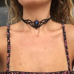 labradorite necklace,macrame choker necklace,labradorite tiara,woman jewelry,fashion jewelry,gift for her,bohemian tiara