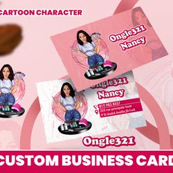 cartoon logo & custom business card, dog breed business card design, personalized branding