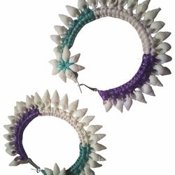 Women's handwoven hoop earrings