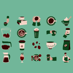 Coffee Shop Illustration Set