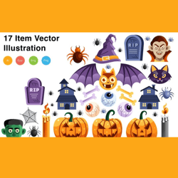 Halloween Elements Vector Illustration