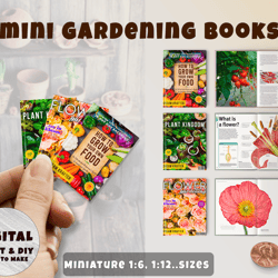 3 Mini Gardening Books with pages Printable (1:6, 1:12)