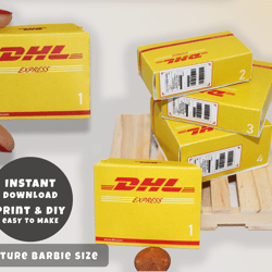 Mini DHL Boxes Printable (1:6, 1:12)