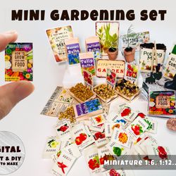 Mini Gardening Set Printable (1:6, 1:12)