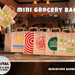 Mini Grocery Bags Printable (1:6, 1:12)