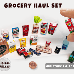 Mini Grocery Haul Printable (1:6, 1:12)