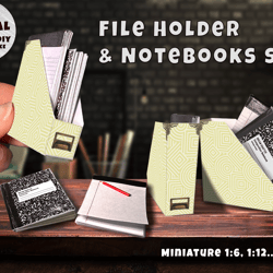 Mini Notebook set Printable (1:6, 1:12)