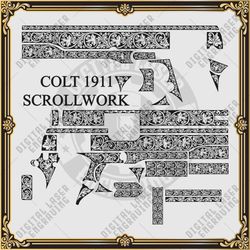 Laser Engraving Firearms Design for Colt 1911 Scrollwork