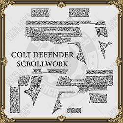 Laser Engraving Firerarm Design for Colt Defender Scrollwork