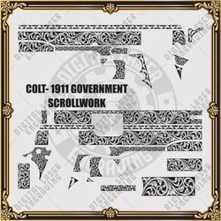 laser engraving firearms design colt 1911 government scroll work designs