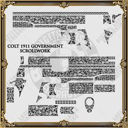 Colt 1911 Government Scroll Design Laser Engraving Firearms