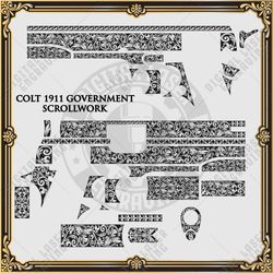 colt 1911 government scroll design laser engraving firearms