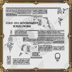 firearms engraving colt1911 government scroll work laser cutting design