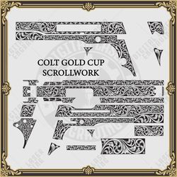 laser engraving firearms design colt gold cup scroll work