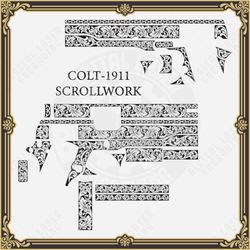 laser engraving firearms design colt 1911 scrollwork