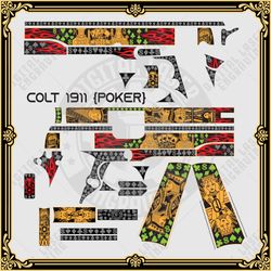 colt 1911 laser engraving firearms design "poker"